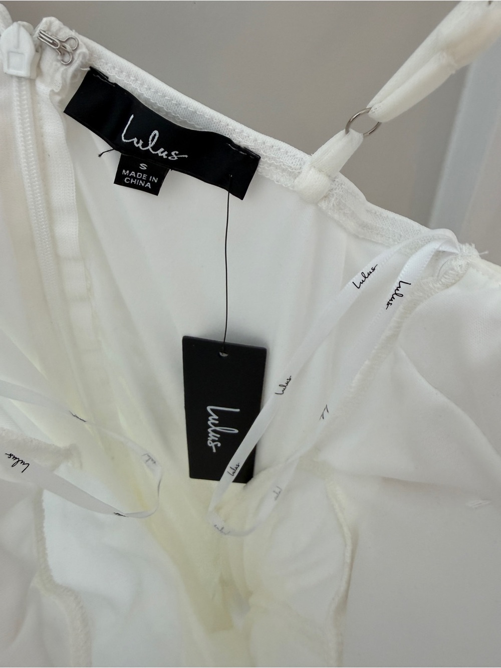 Lulu's White Ruched Mesh Bodycon Mini Dress - Picture 4 of 4